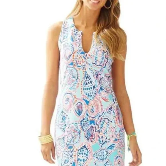 Lilly Pulitzer | Sleeveles Preppy Dress with Low Neck Line | Excellent Condition - Picture 1 of 7
